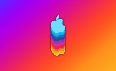 Apple's logo, material art, abstract