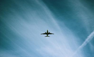 Airplane, sky, flight, clouds