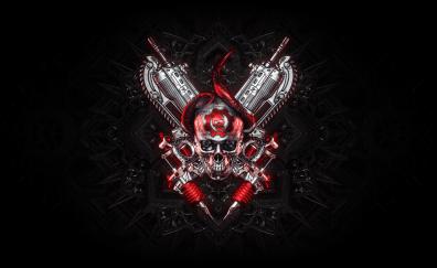 Gears of war, skull and guns, Logo