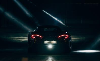 Black, supercar, tail lights, McLaren