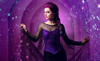 Woman model, mood, cosplay, purple dress