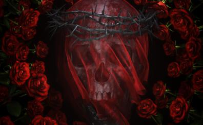 Skull and roses, artwork