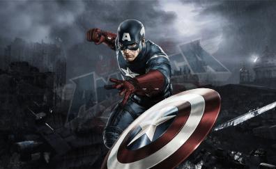 Captain America, superhero, Marvel, artworks