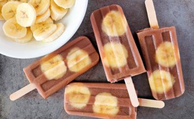 Banana, slices, ice candy, summer