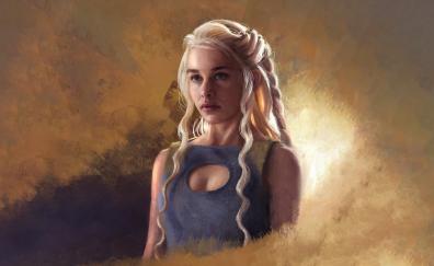 Daenerys targaryen, emilia clarke, game of thrones, fan art
