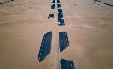 Sand, desert, landscape, highway