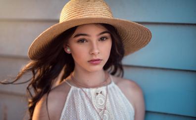 Straw hat, girl model, beautiful
