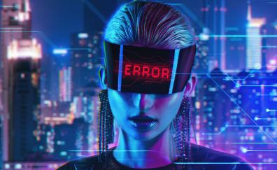 Error girl, cyberpunk, abstract