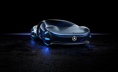 2020, blue glowing edge, Mercedes-Benz VISION AVTR