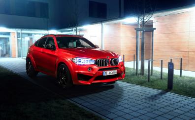 Red car, BMW x6, luxurious