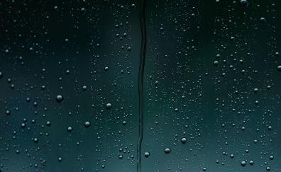 Droplets, glass window, surface