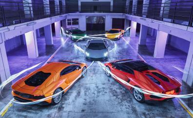 Lamborghini Aventador, colorful cars collection, 2022