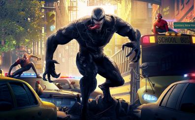 Venom vs Spidermen, team up, 2023