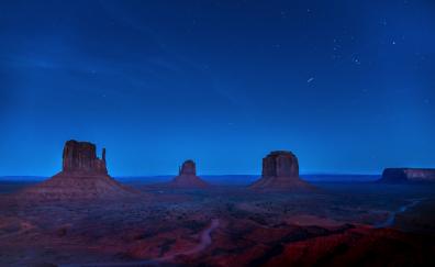 Landscape, monument valley, usa, night