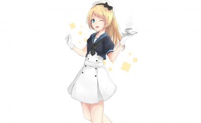 Jervis, kancolle, anime maid girl, wink