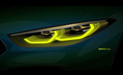 Headlight, BMW M8 Gran Coupe, digital art