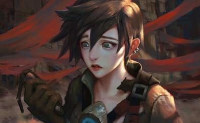 Tracer, curious, overwatch, game, artwork
