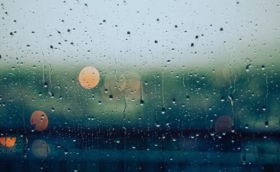 Drops, rain, glass surface