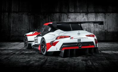 Toyota GR Supra, sports car, rear, 2019