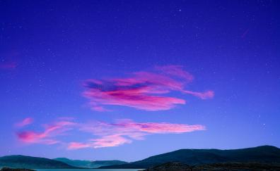 Pink clouds, sky, minimal, sunset, nature