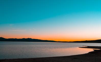 Calm and adorable sky, lake, sunset, nature