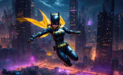 Batgirl in the sky, night watch