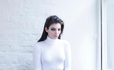 Beautiful, white top, makeup, Lorde