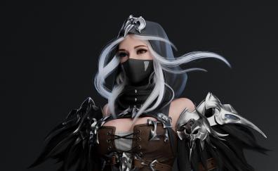 Maskgirl, cgi art, warrior 2023
