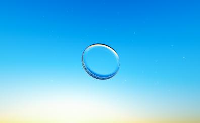 water drop, droplet, transparent blue-sky, glass