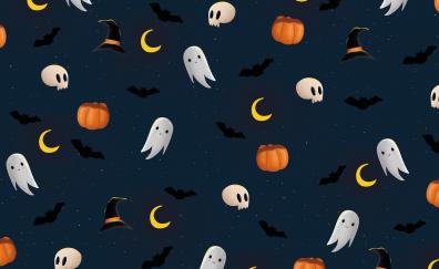 Ghosts and pumpkins, Halloween, art