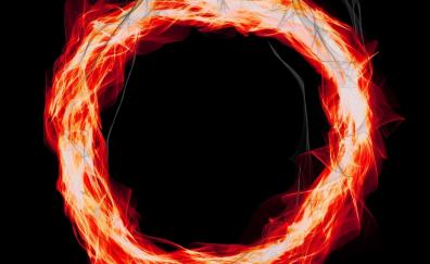 Fire ring, circle, abstract, flame