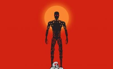 Terminator: Dark Fate, Terminator robot, minimalist, artwork