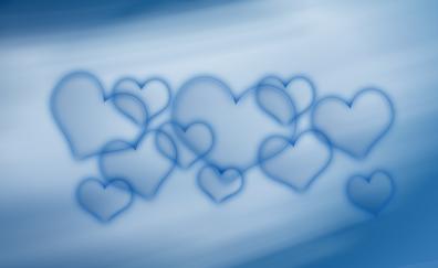 Blue, gradient, heart, abstract