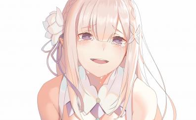 Crying, Emilia, Re:zero, anime girl
