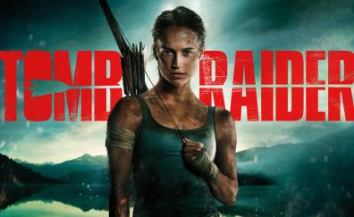 Poster, movie, Alicia Vikander, Lara Croft, Tomb Raider, 2018