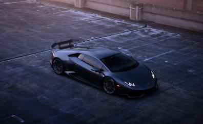 Top view, Lamborghini Huracan, black