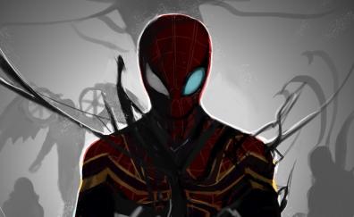 Iron-spider, superhero, venom, parasite, artwork