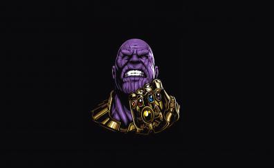 Thanos, angry man, minimal, art