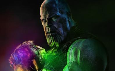 Thanos with infinity stones, artwork, super villain