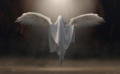 Angel, white wings, art