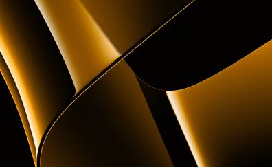 Golden surface, abstract, shapes