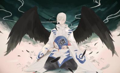 Ootengu, dark angel, Onmyouji, video game, anime, wings