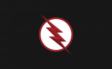 Flash, logo, red-white logo, minimal