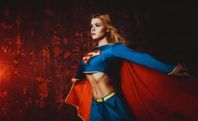 Supergirl, girl model, pretty, cosplay, 2018