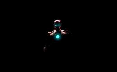 Iron man, arc reactor, glowing arc, minimal
