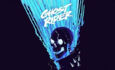 Ghost Rider, dark, minimal art