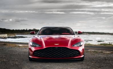 Red car, Aston Martin DBS GT Agato, front-view