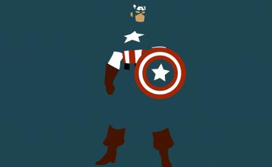 Captain America, digital art, minimalism
