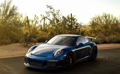 Blue car, sports, Porsche 911 GT3 RS