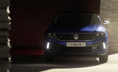 Blue, Volkswagen T-Roc R, front